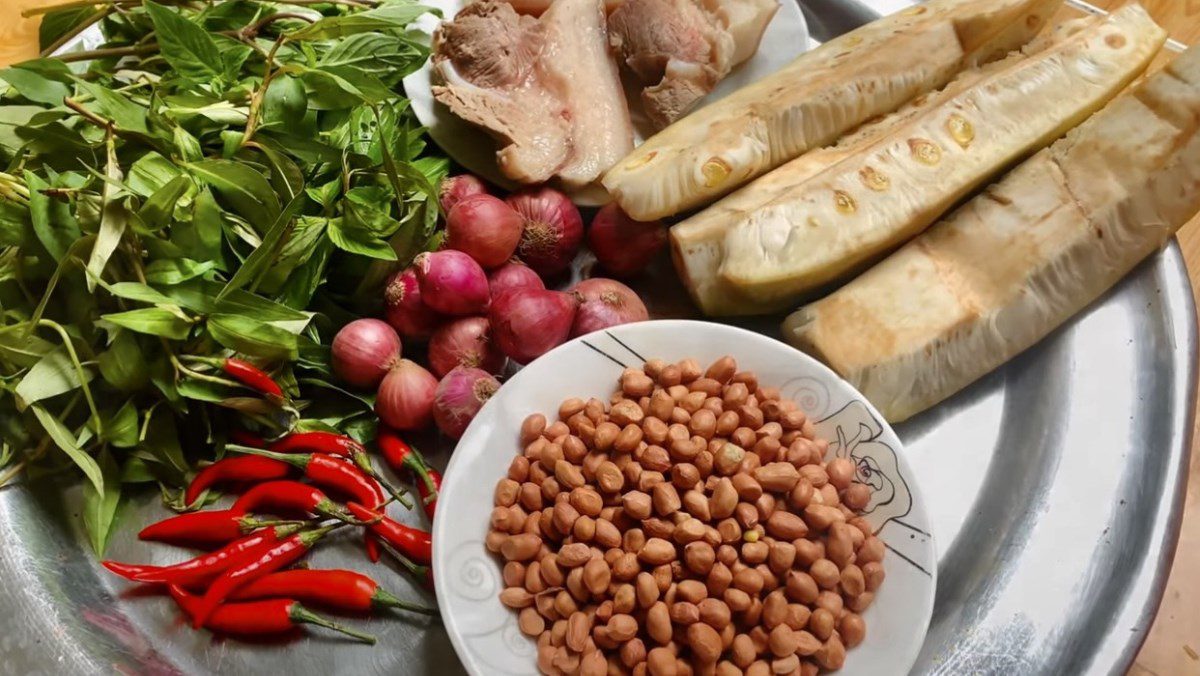 Ingredients for making jackfruit salad