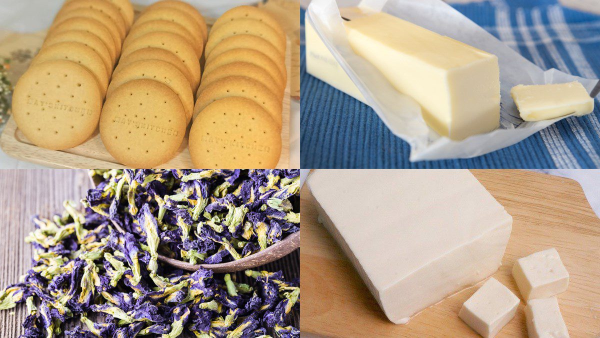 Ingredients for Butterfly Pea Flower Mousse