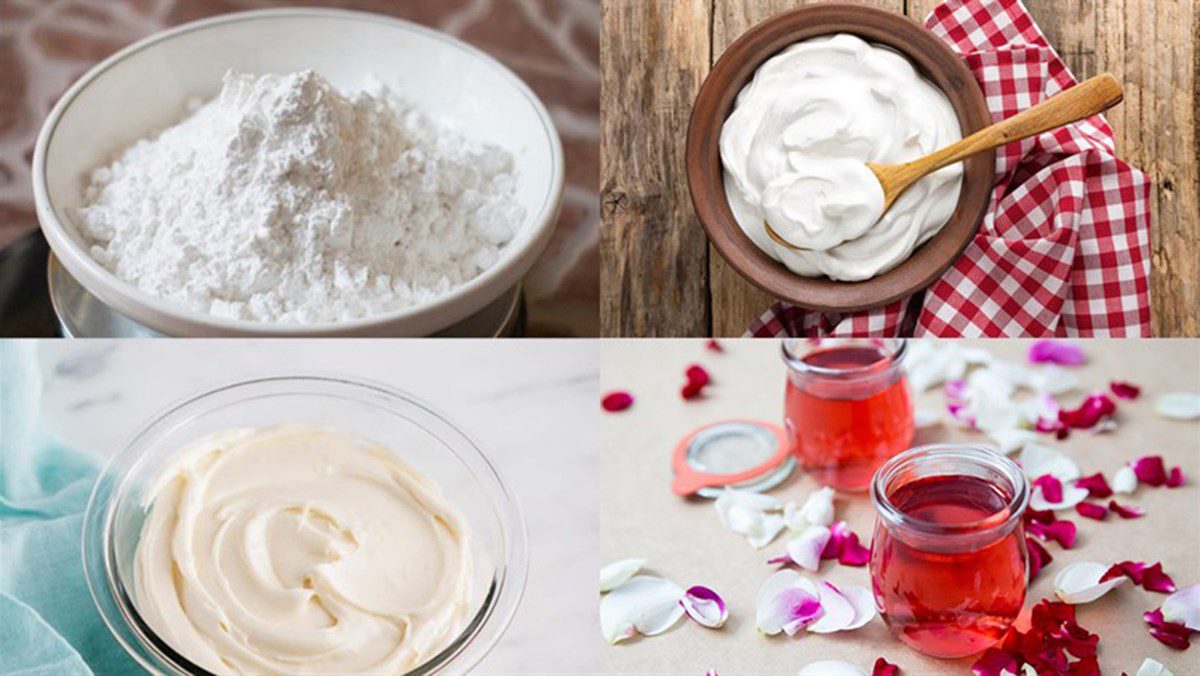 Ingredients for rose mousse dish