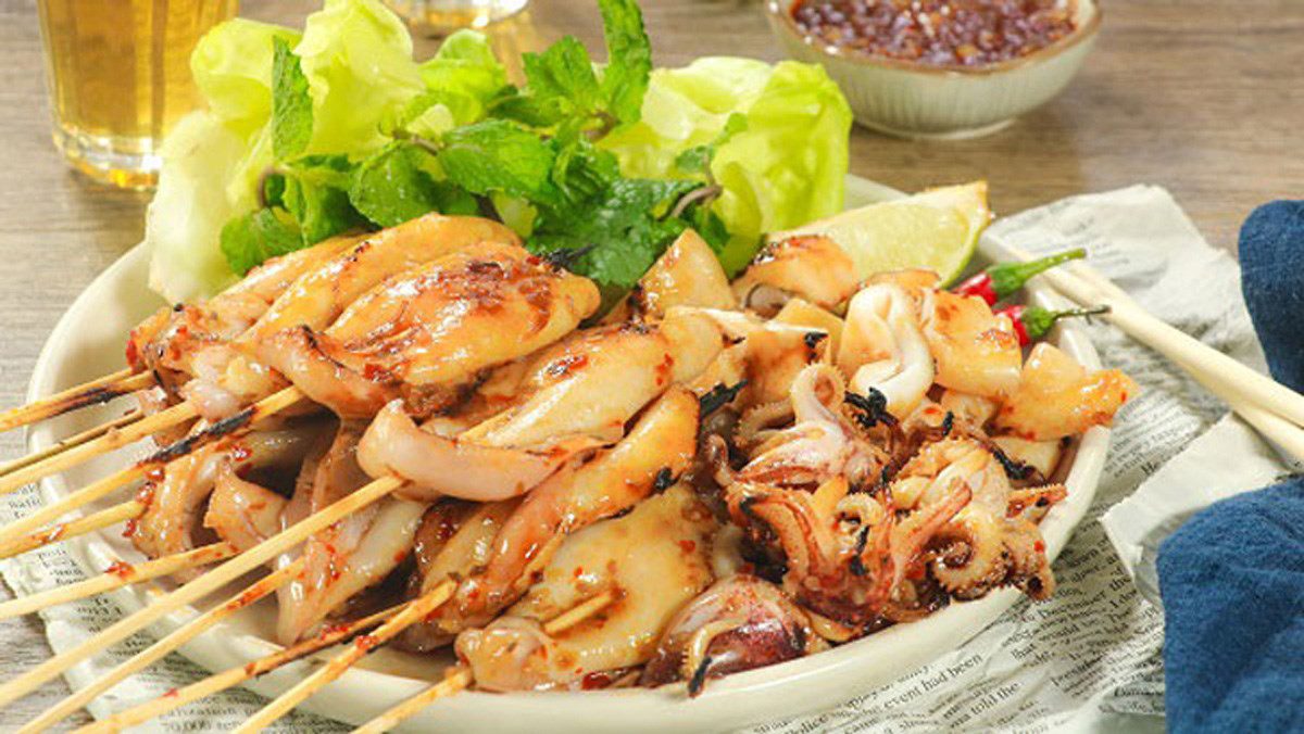 Delicious grilled squid with perfect marinade