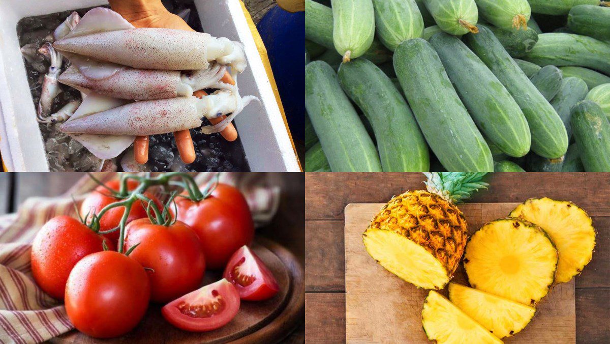 Ingredients for stir-fried squid with vegetables