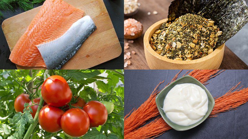 Ingredients for the dish 3 ways to make pan-seared salmon with sauce