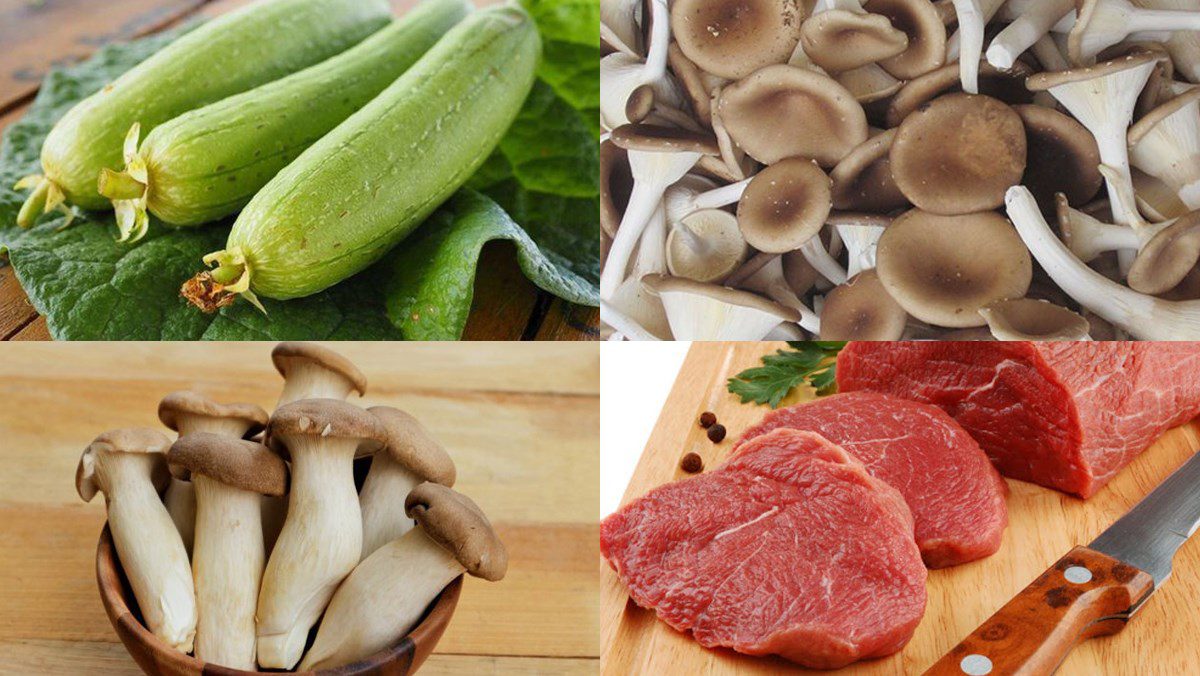 Ingredients for stir-fried gourd with pork