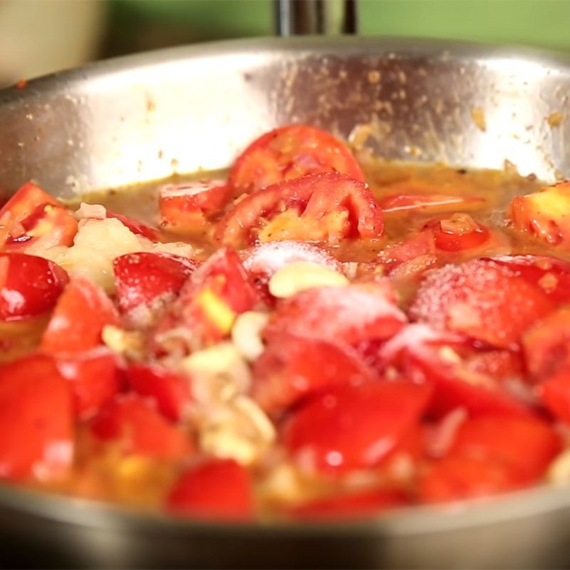 Step 4 Cooking curry mixture Indian curry with butter sauce