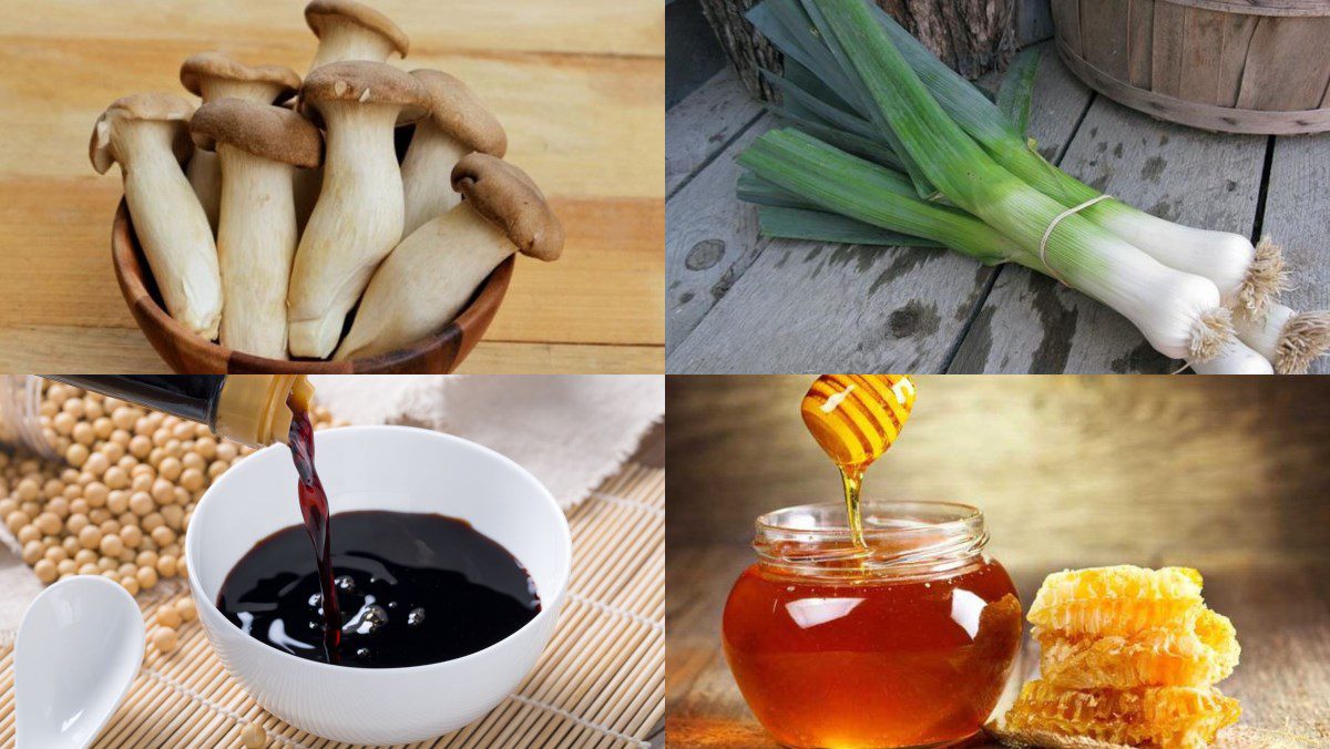 Ingredients for braised chicken thigh mushrooms with soy sauce