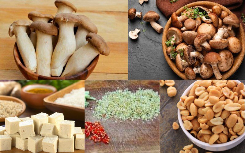 Ingredients for the dish how to make mushroom dip with rice crackers