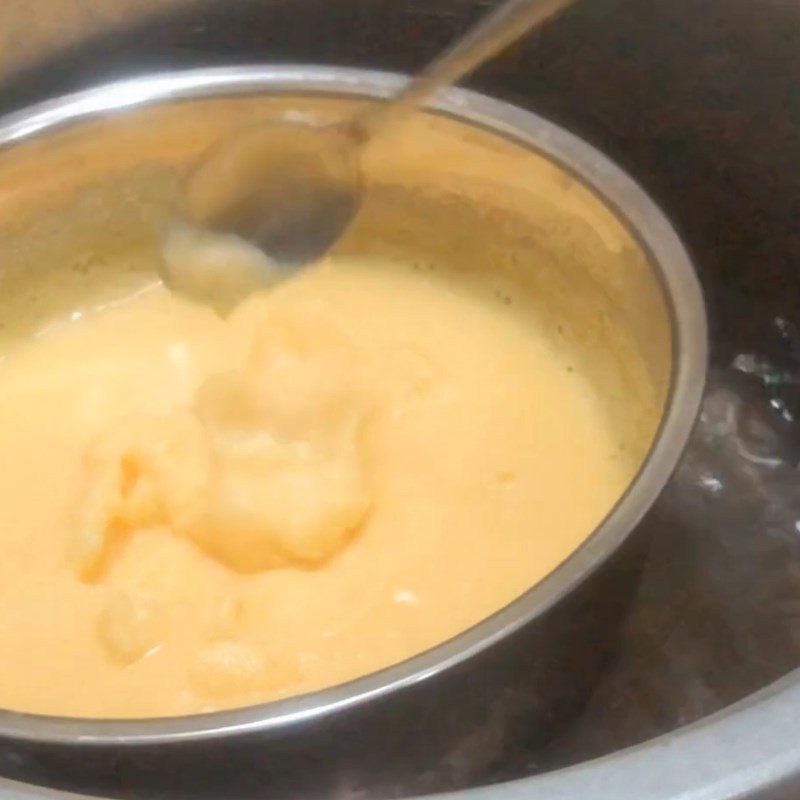 Step 3 Making custard Duck egg custard bread