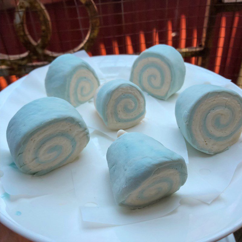 Step 3 Shape and steam the buns Butterfly pea flower buns without filling