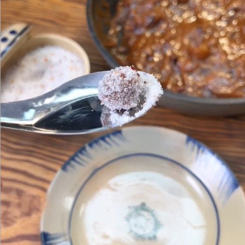 Step 3 Shaping Tamarind candy balls with chili salt