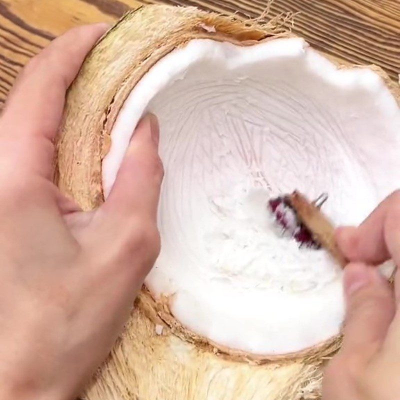 Step 1 Grate the Coconut for Sweet Potato Stuffed Banh Xu Xe