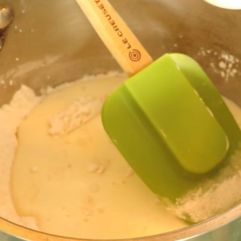 Step 1 Cook flour with milk Cocoa Powder Covered Milk Mochi