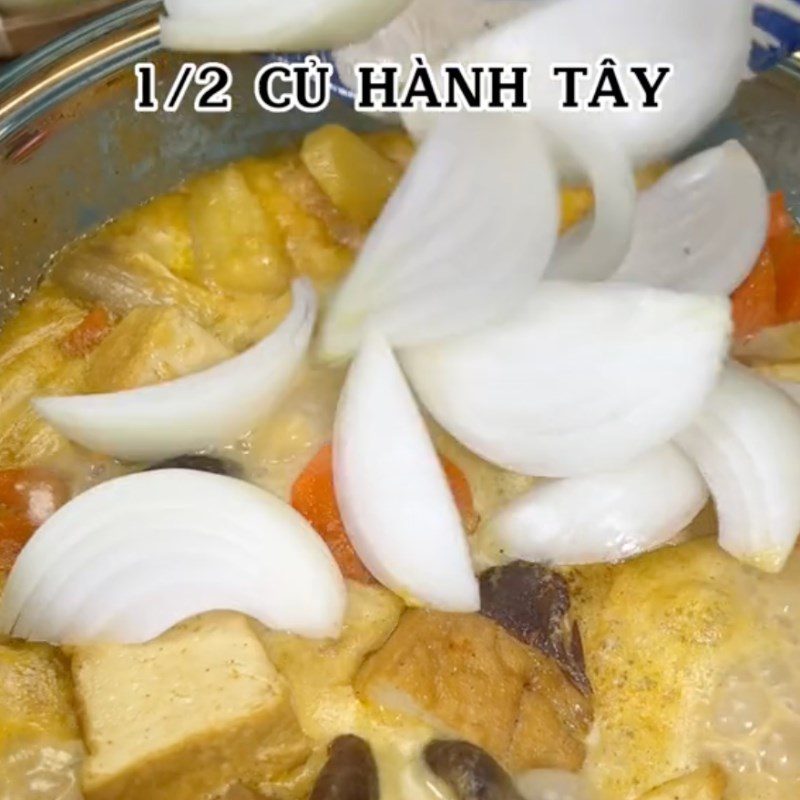 Step 3 Make curry Vegetarian curry (Recipe from the TikTok channel Bếp chay XANH)