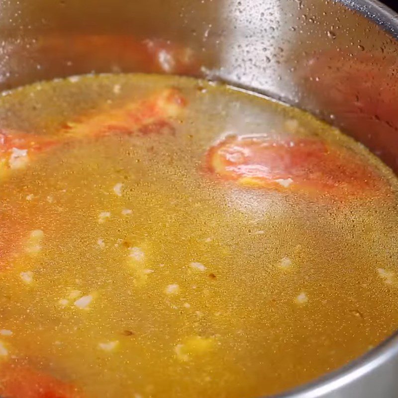 Step 3 Cooking soup Banana flower soup with pork