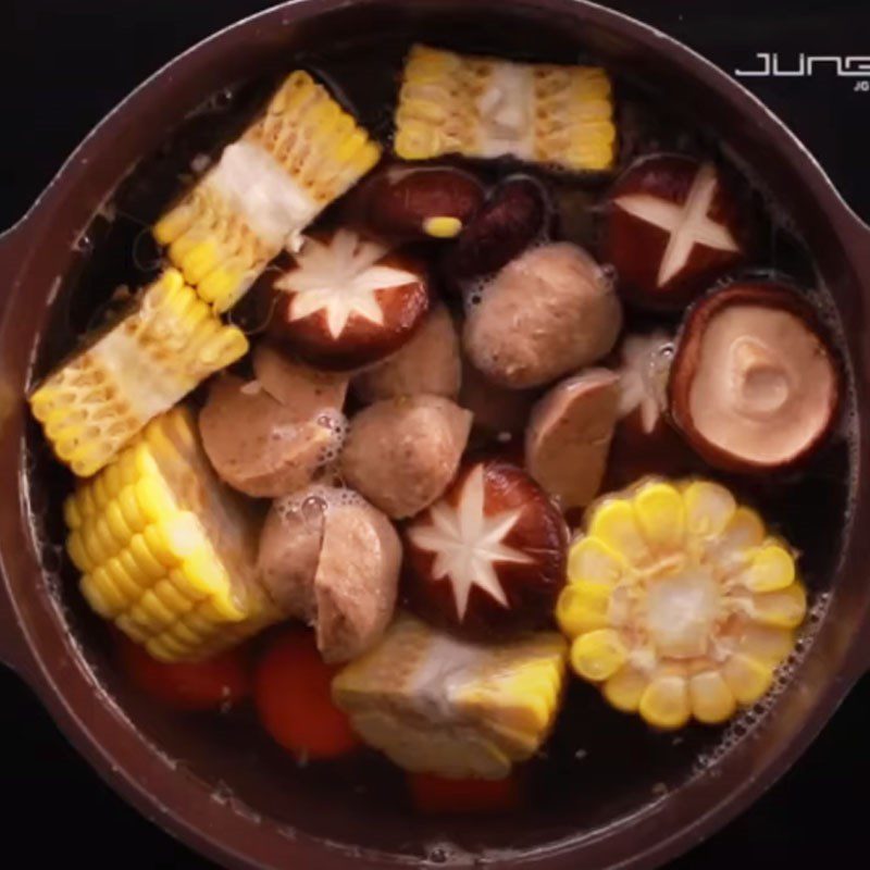 Step 4 Cook the soup Beef ball soup with vegetables