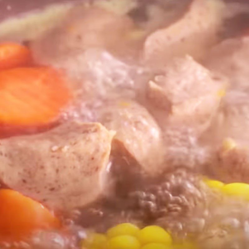 Step 4 Cook the soup Beef ball soup with vegetables