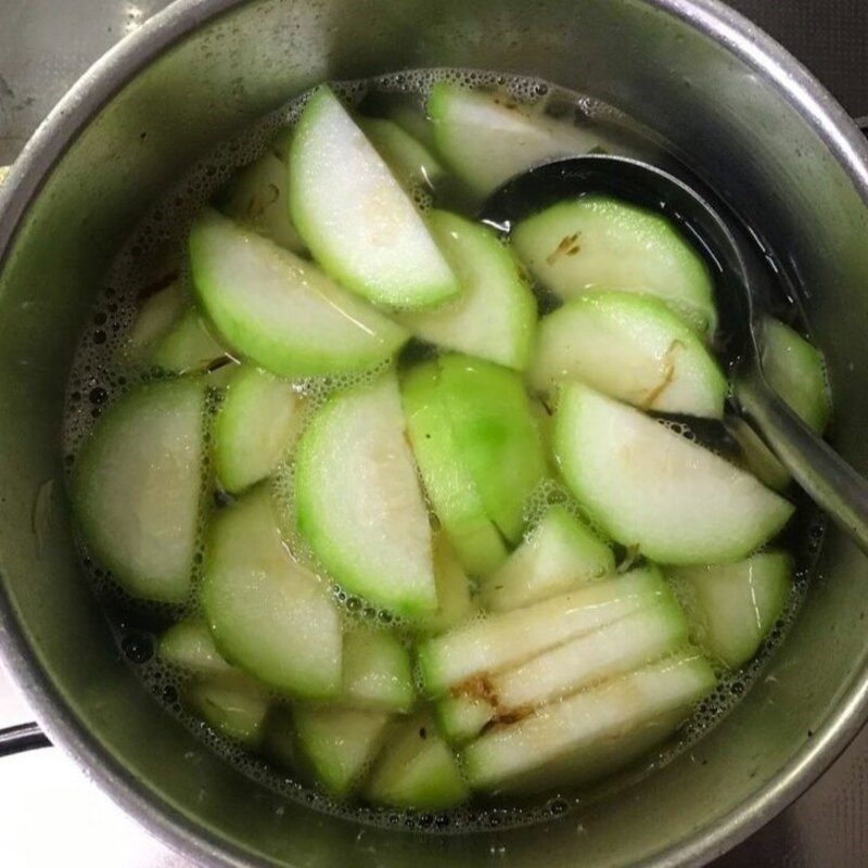 Step 3 Cooked Winter Melon Soup with Dried Shrimp Winter melon soup with dried shrimp