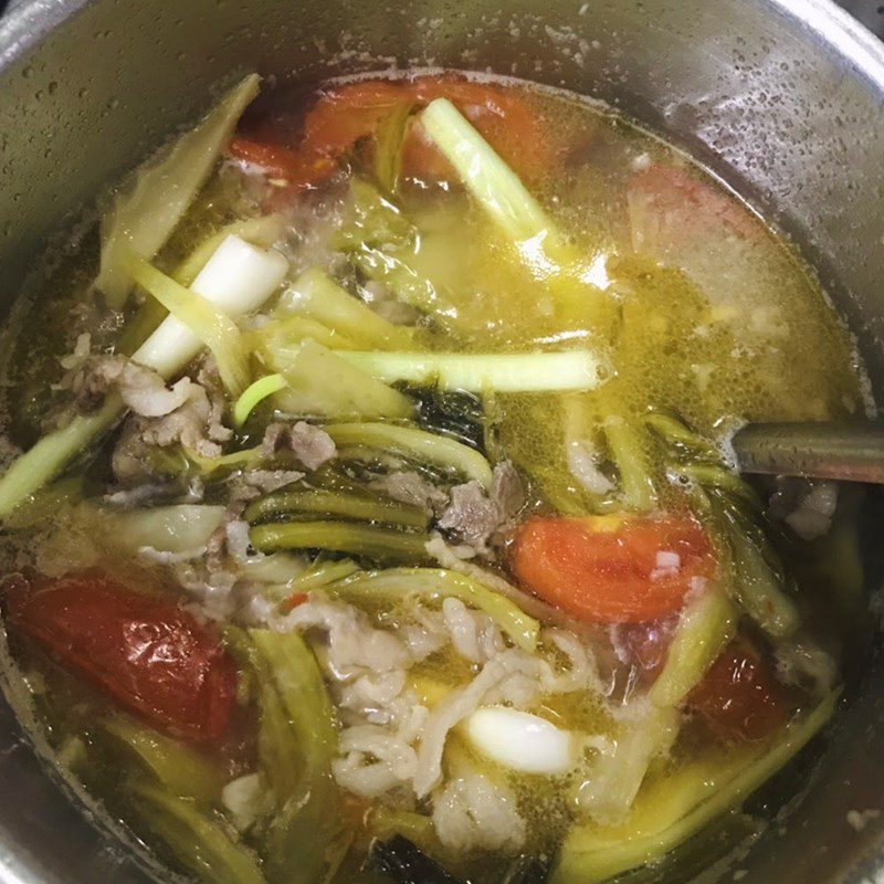 Step 5 Cooking sour cucumber soup with beef Sour cucumber soup with beef