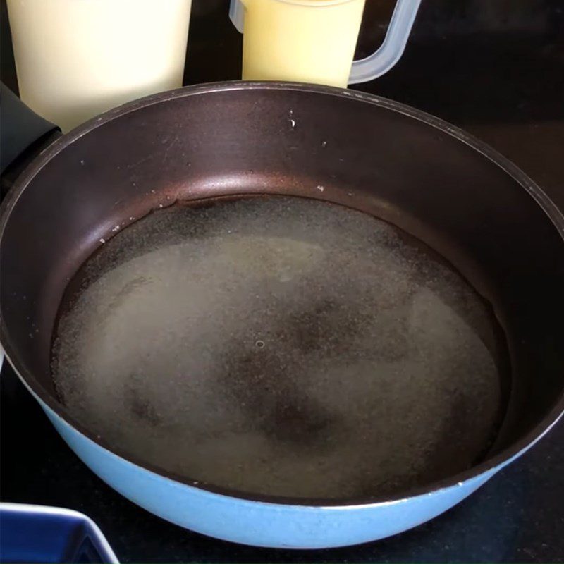 Step 1 Cook caramel for flan using an air fryer