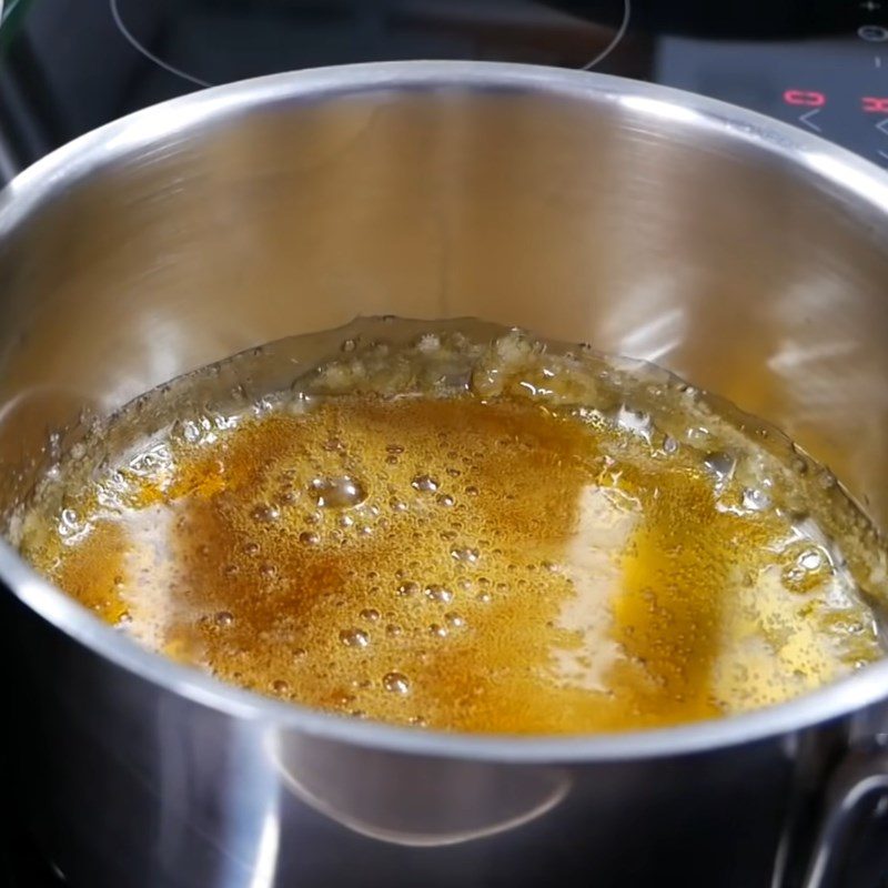 Step 1 Cooking caramel for Mango Flan