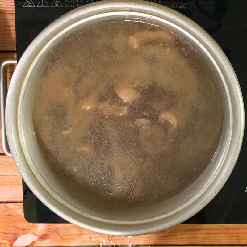 Step 4 Cook porridge Brown rice porridge with beef