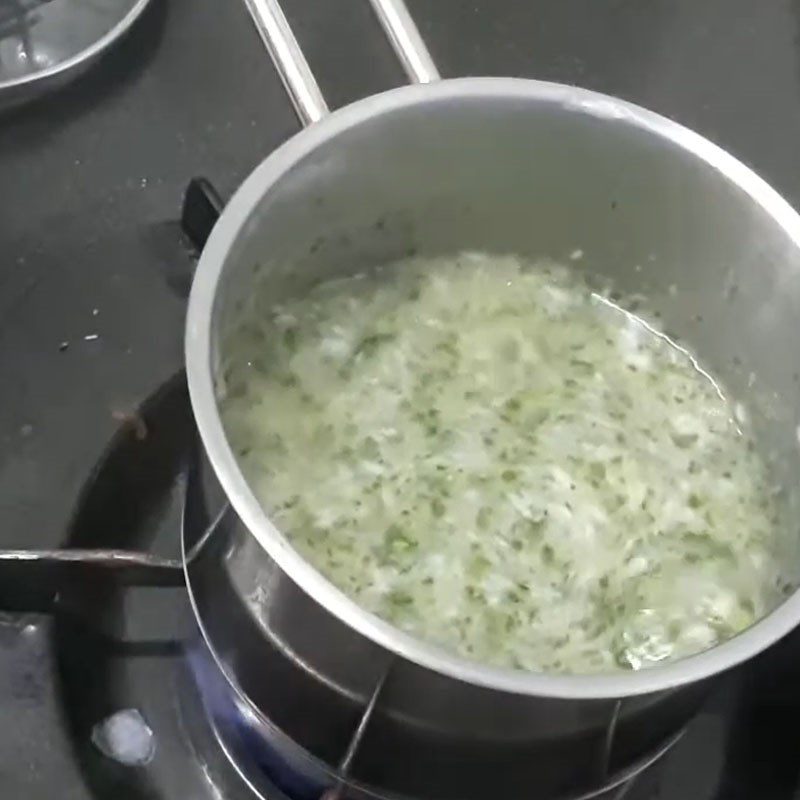 Step 4 Cook the porridge. Goby fish porridge with mustard greens