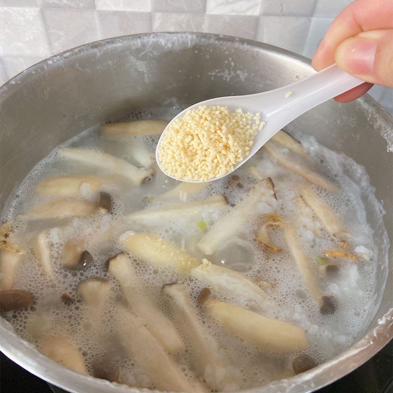 Step 5 Cook the porridge Scallop porridge