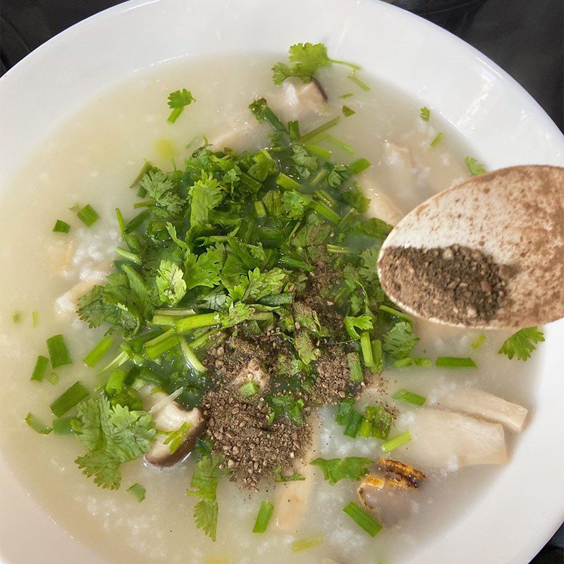 Step 5 Cook the porridge Scallop porridge