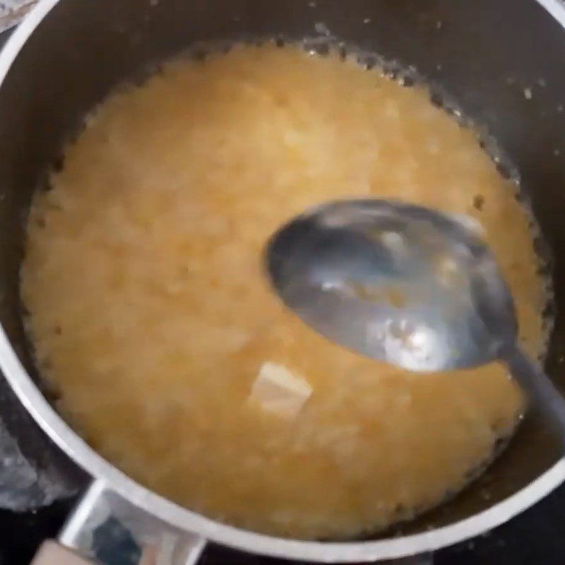 Step 2 Cooking porridge Beef cheese pumpkin porridge