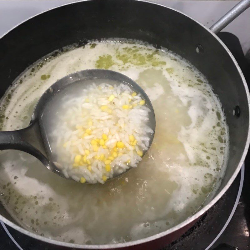 Step 4 Cooking chicken porridge with mung beans Chicken porridge with mung beans (recipe shared by users)