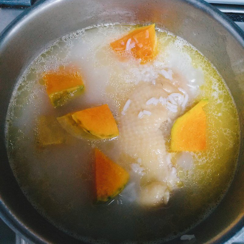 Step 2 Cooking Chicken and Pumpkin Porridge