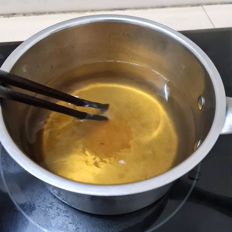 Step 3 Cook the dessert Mung bean dessert with coconut milk