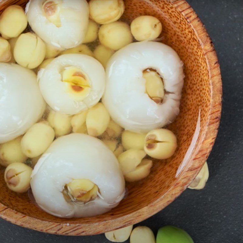 Step 4 Final product Lychee lotus seed dessert