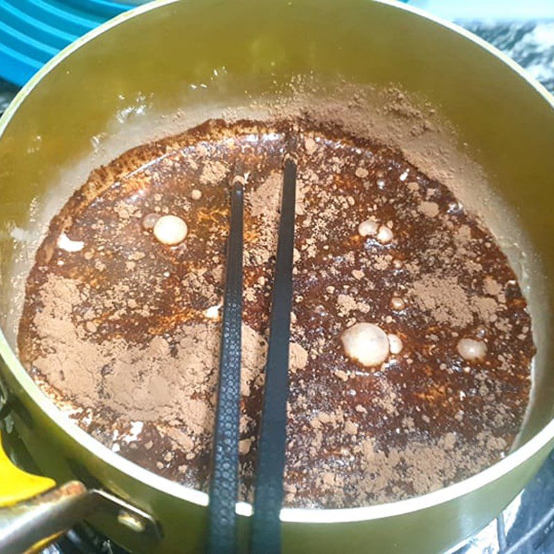 Step 2 Cook the milk mixture for Milo with black sugar pearls (Recipe shared by a user)