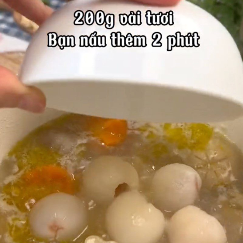 Step 4 Cooking lychee stew Vegetarian stew (Lychee stew recipe from the TikTok channel Vegetarian Kitchen XANH)