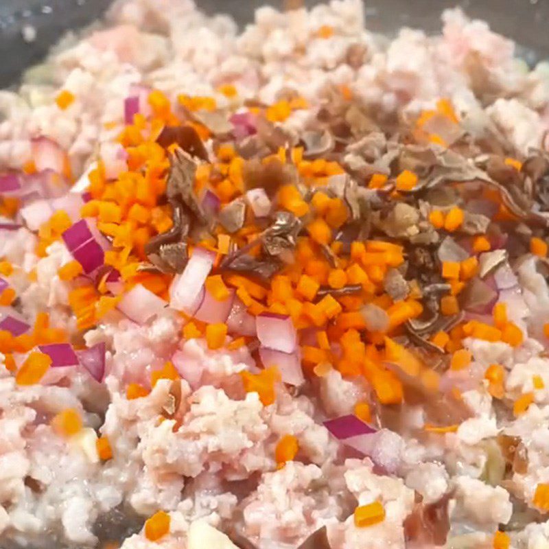 Step 2 Cooking the meat filling for Bánh đúc (Recipe shared from TikTok Cooking with TasteVN)