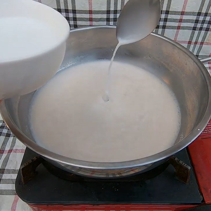 Step 2 Cooking Coconut Milk with Tapioca Pearls Grilled Banana with Coconut Milk