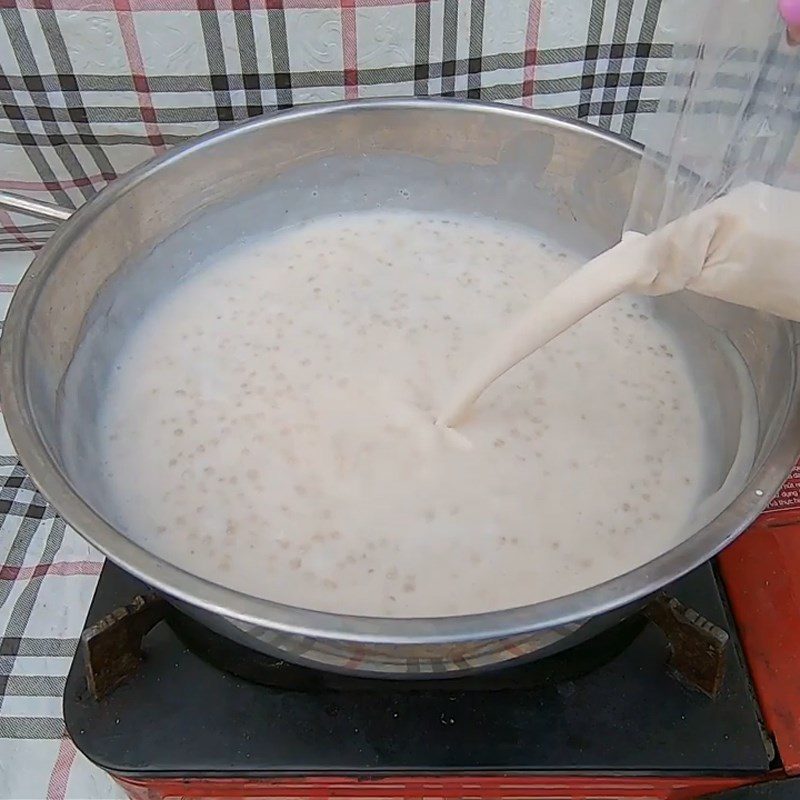 Step 2 Cooking Coconut Milk with Tapioca Pearls Grilled Banana with Coconut Milk