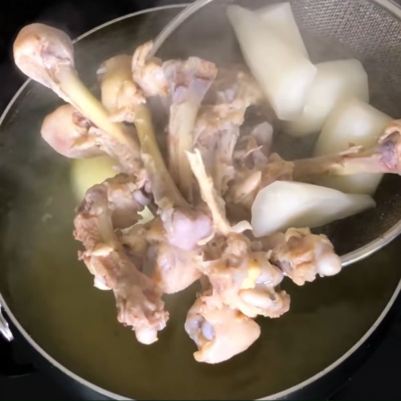 Step 3 Cooking the broth for Shrimp Paste Noodle Soup