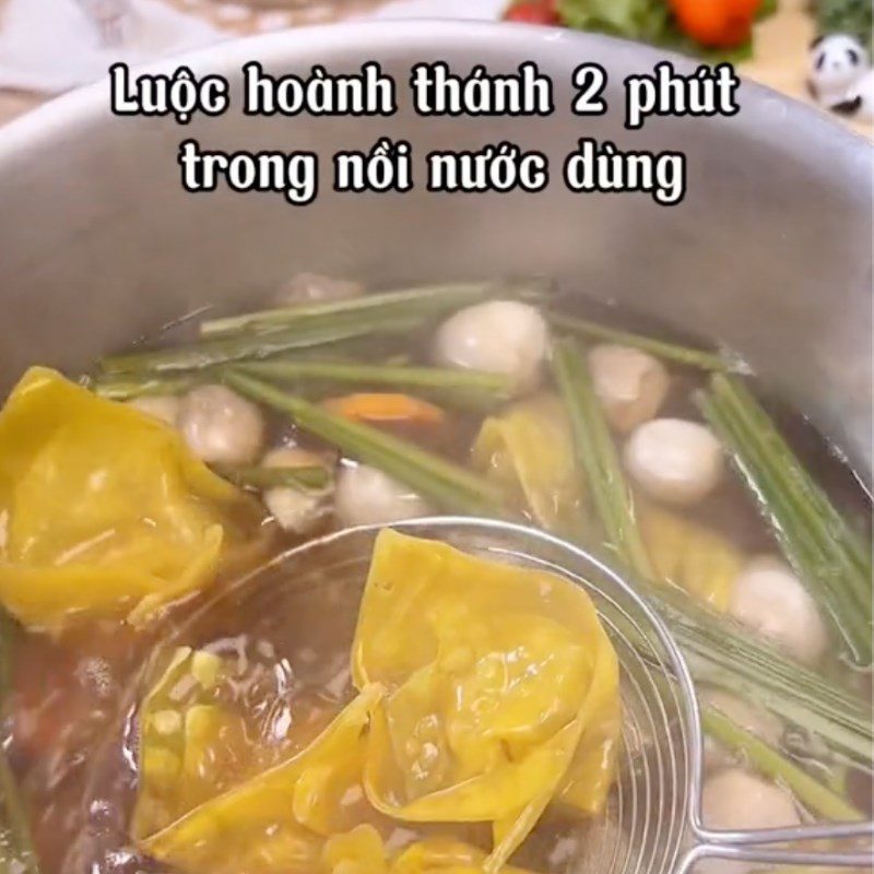 Step 4 Cooking the broth for vegetarian wontons (Recipe from the TikTok channel Bếp chay XANH)