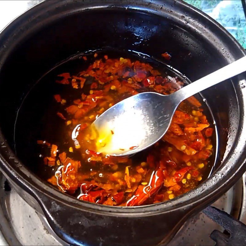 Step 4 Make the dipping sauce for the salad Pork salad with cashew fruit