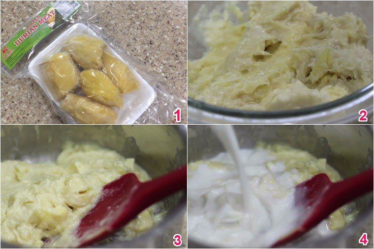 Step 1 Cook durian and milk How to make Durian Ice Cream with a Blender