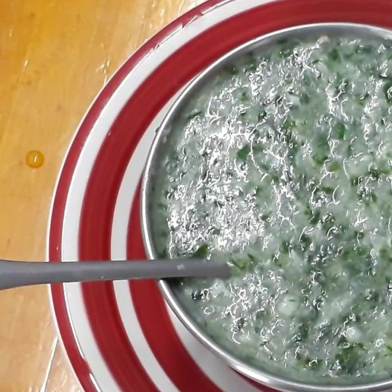 Step 5 Final Product Boiled fish porridge with water spinach