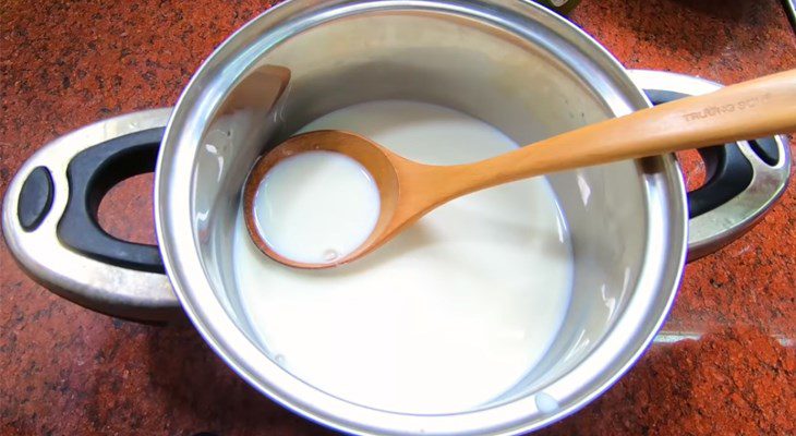 Step 3 Cooking the milk How to make Yogurt Orange Ice Cream without Whipping Cream