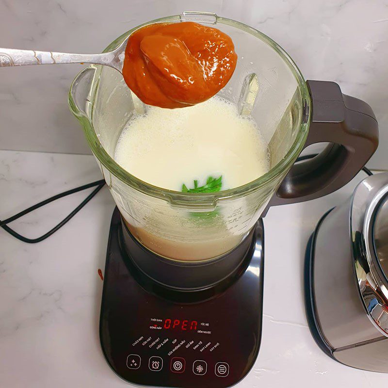 Step 2 Cook the milk for Pandan Soy Milk using a nut milk maker