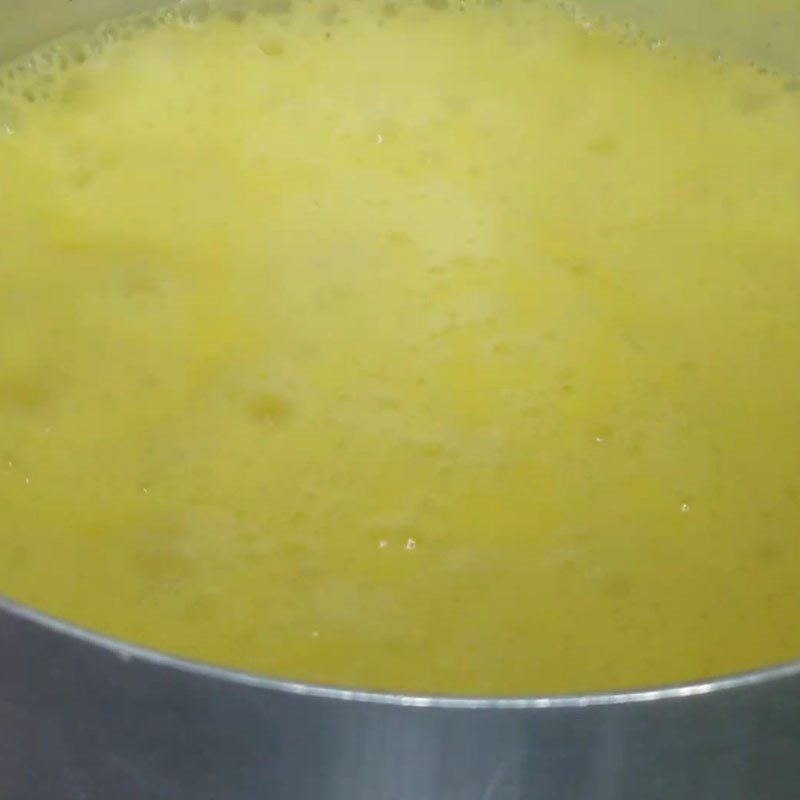 Step 3 Cook corn milk and prepare coconut milk Corn jelly