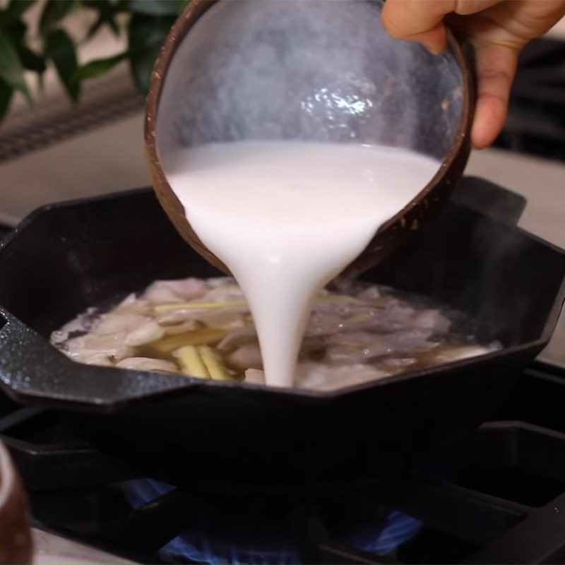 Step 3 Cooking Coconut Chicken Soup Thai Style - Tom Kha Gai