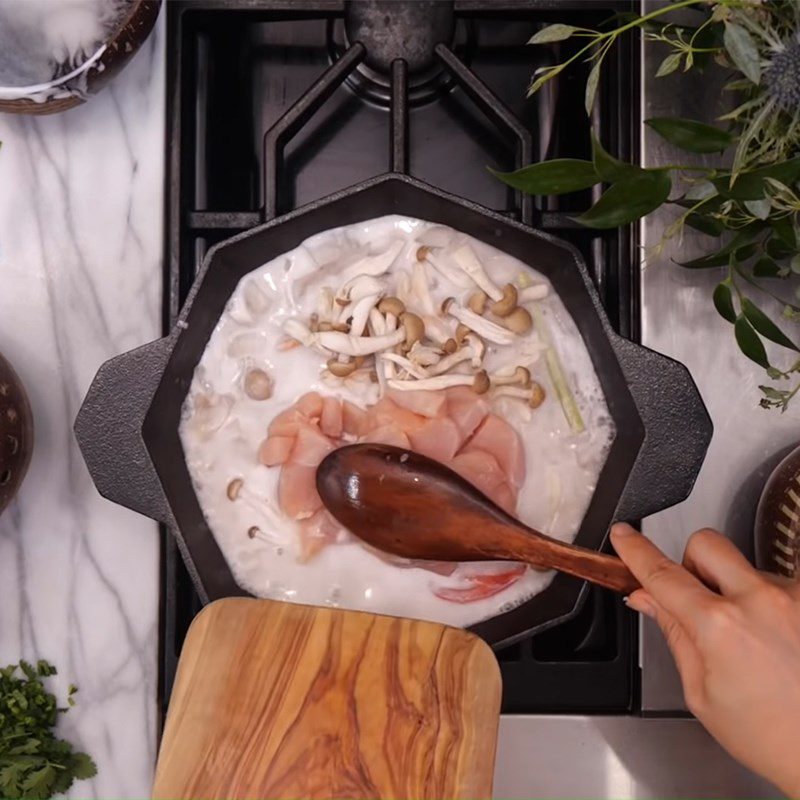 Step 3 Cooking Coconut Chicken Soup Thai Style - Tom Kha Gai