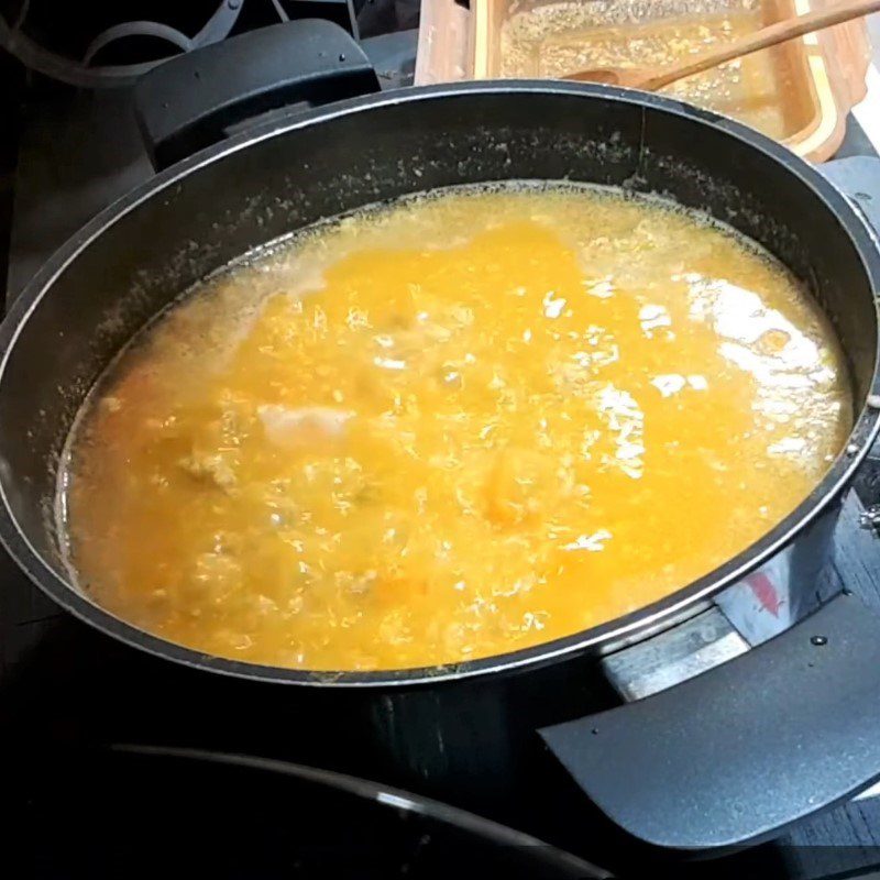 Step 3 Cook the soup Pork pumpkin soup