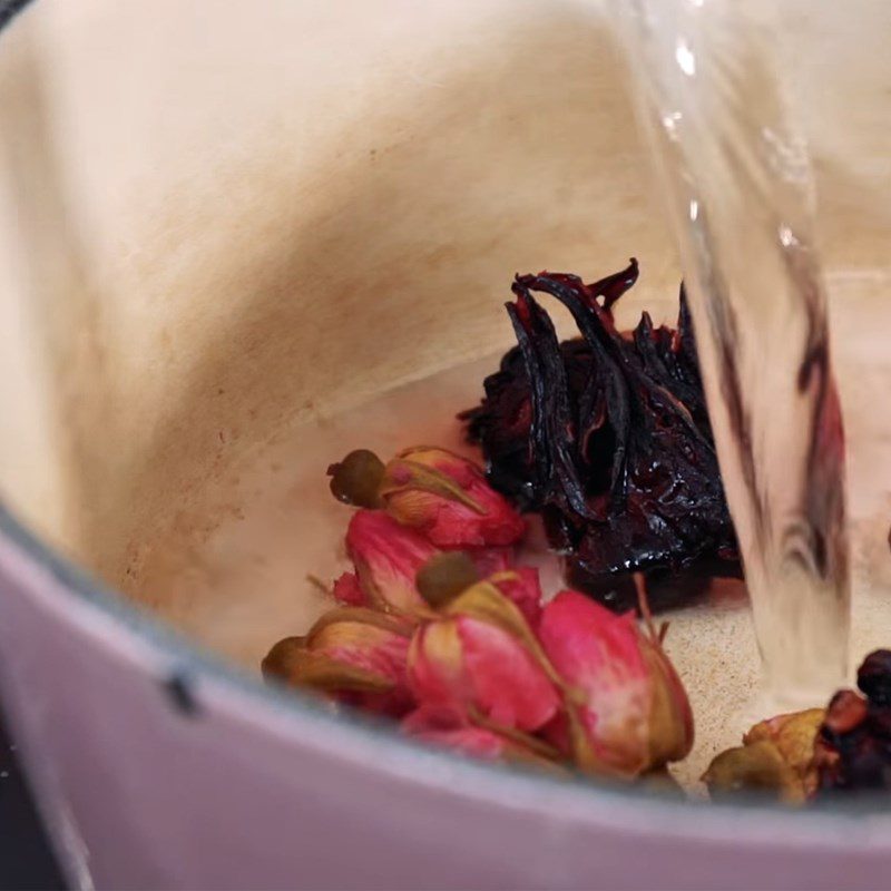 Step 1 Boil Rose Tea Dried Flower Tea Jelly