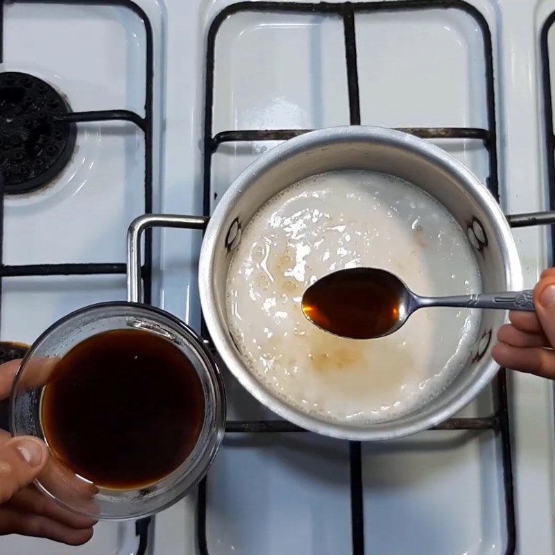 Step 2 Cooking milk tea with whipping cream Milk tea with whipping cream